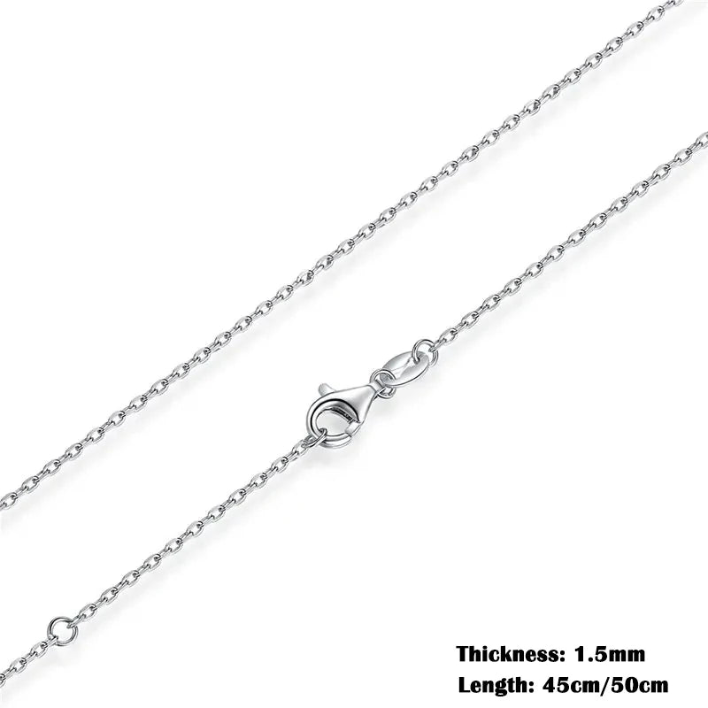 BAMOER Classic 925 Sterling Silver O-Chain Necklace – Adjustable Box Chain for Women