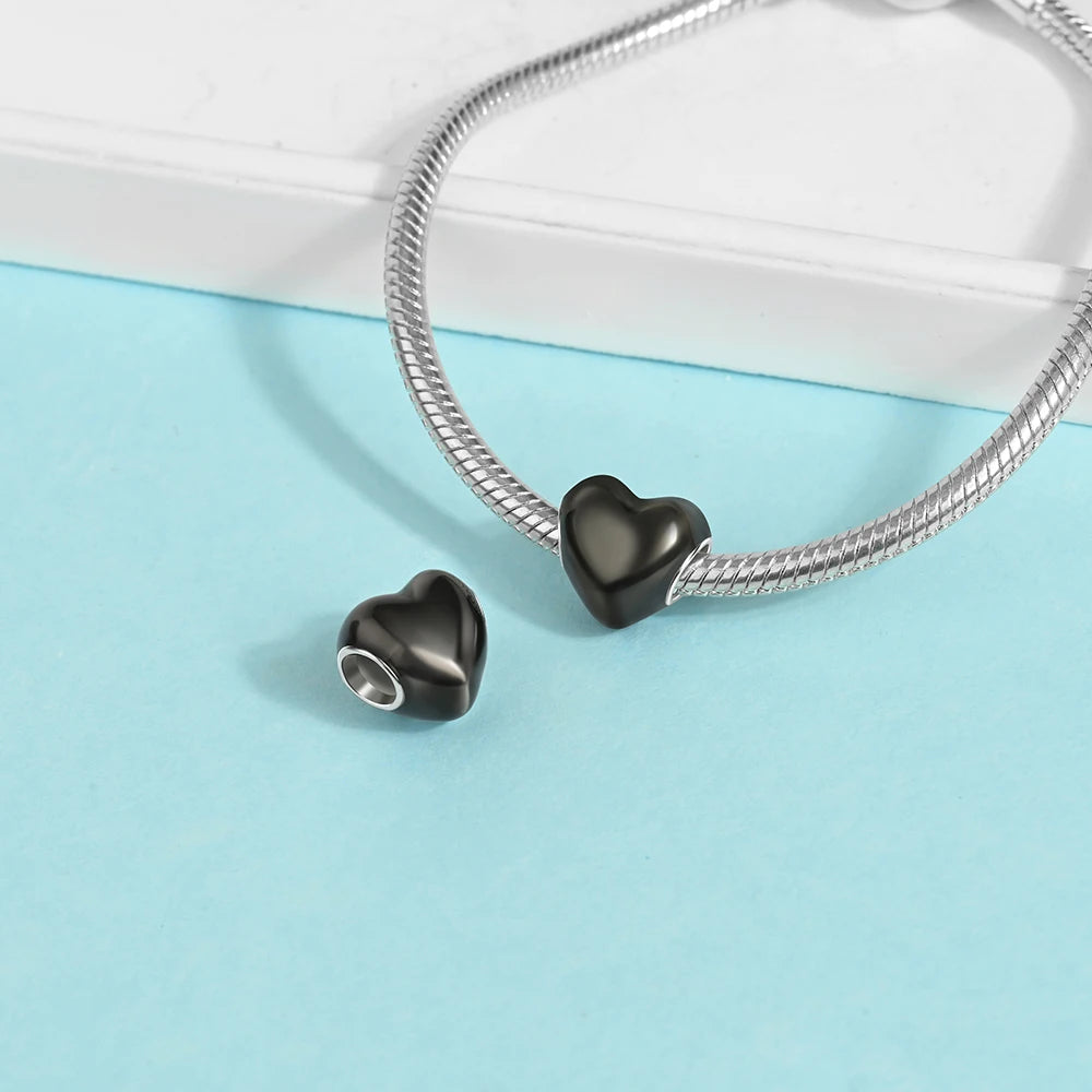 2025 New 925 Sterling Silver Colorful Shine Heart Charm Beads | Fit Snake Chain Bracelet & Necklace Women DIY Jewelry