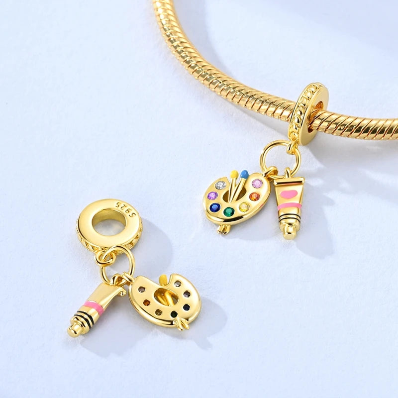 Original 925 Sterling Silver Charms – Mushroom, Unicorn, Wings & Pearl Beads for Women