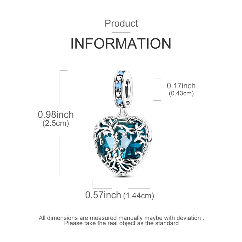 100% 925 Sterling Silver Life Tree & Chili Pepper Charms – Fit Pandora Bracelet, DIY Parent-Child Jewelry Gift