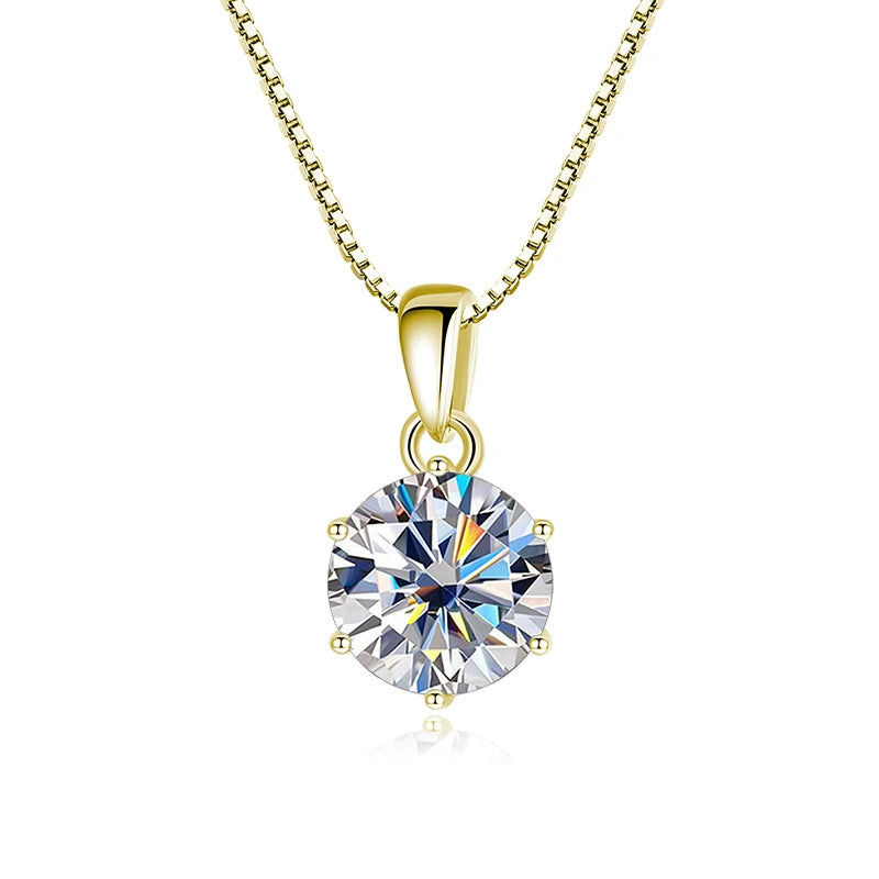 Butterflykiss 1CT Moissanite Pendant Necklace 925 Sterling Silver Bridal Jewelry