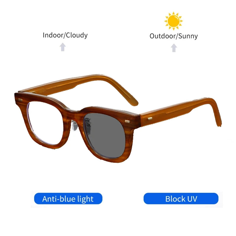 Retro Personalized Thick Acetate Round Reading Glasses – Men Women Optical Prescription Custom Presbyopia Eyeglasses