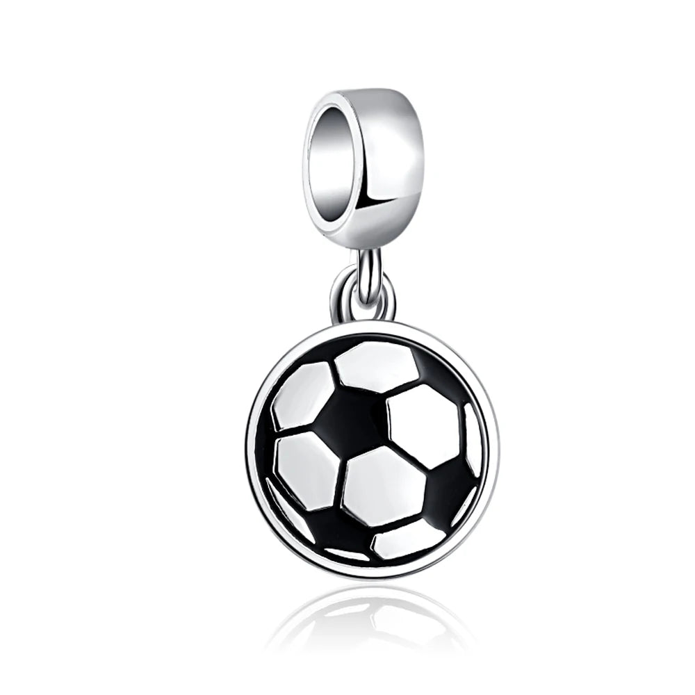 925 Sterling Silver Sports Charm Beads | Baseball & Football Pendant for Original Bracelets & Necklaces DIY Jewelry Gift for Women