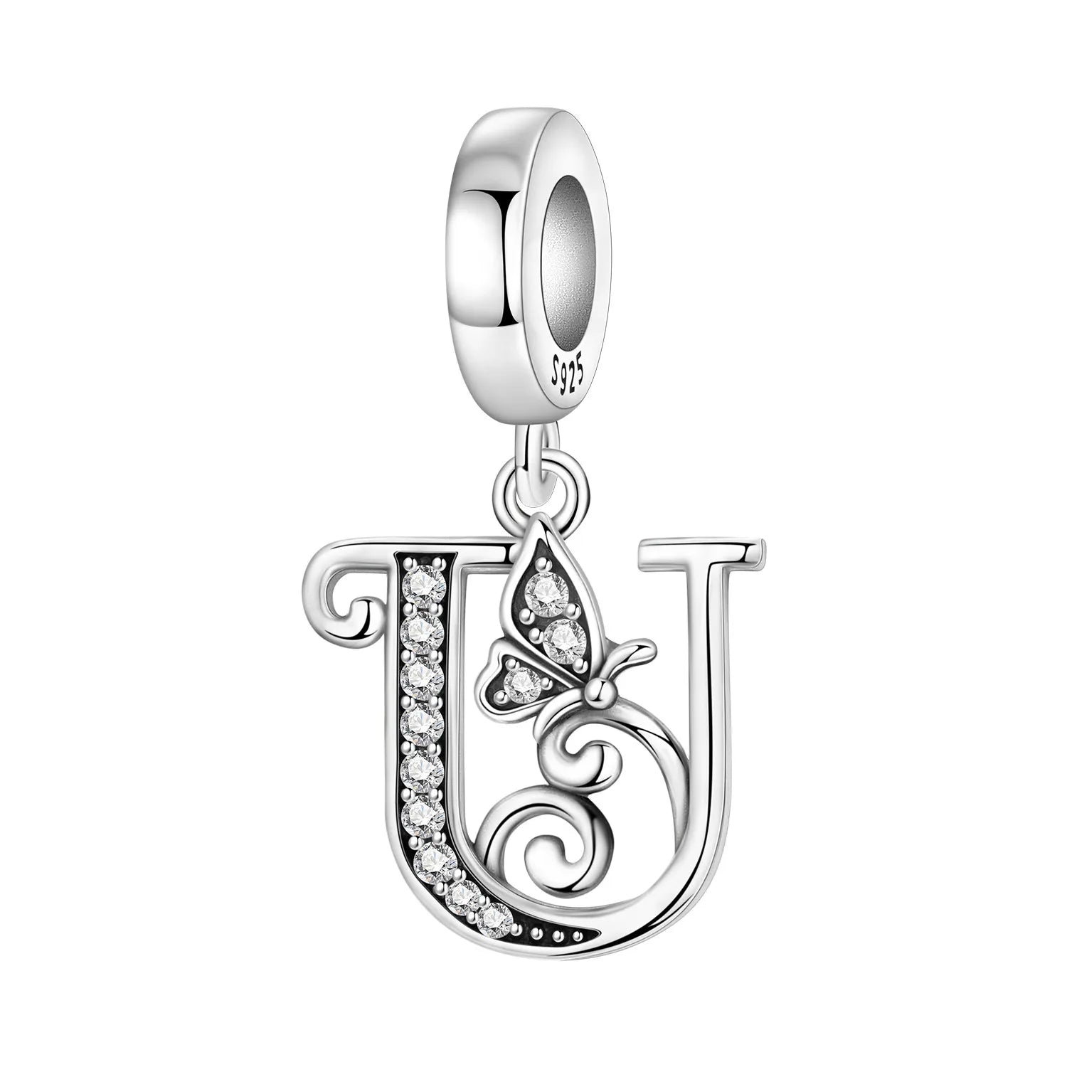 Original S925 Sterling Silver Butterfly & A-Z Letter Beads – DIY Bracelet & Necklace Jewelry