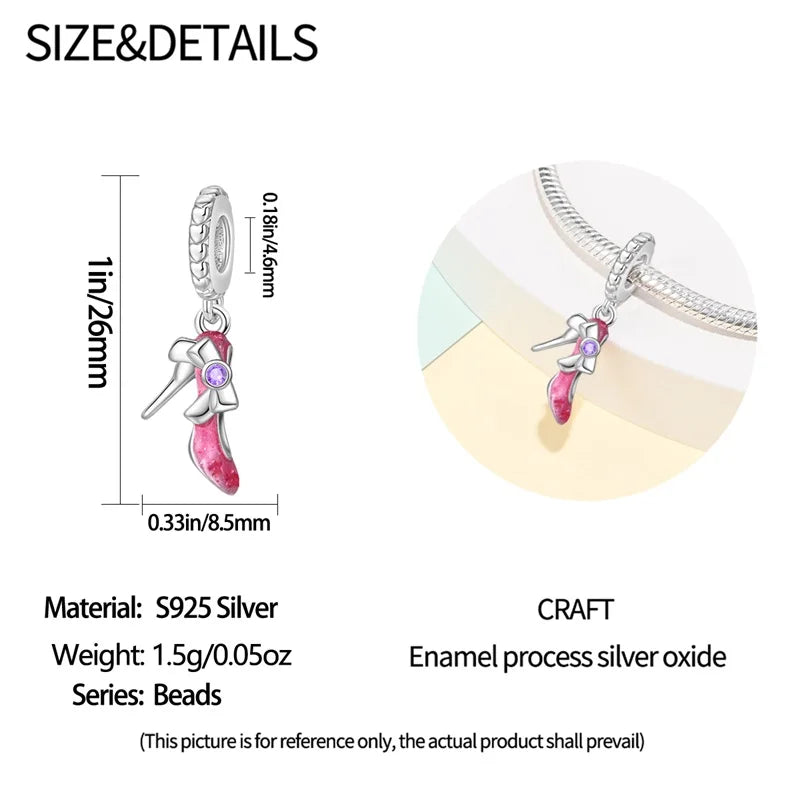 New 925 Sterling Silver Red Heart Charm Bead – Fits Original 3mm Bracelet Lucky DIY Jewelry Gift for Women