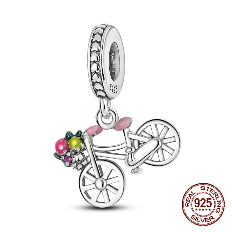 925 Sterling Silver Number & Puppy Family Beads Pendant | Fit 4mm Hole Bracelets