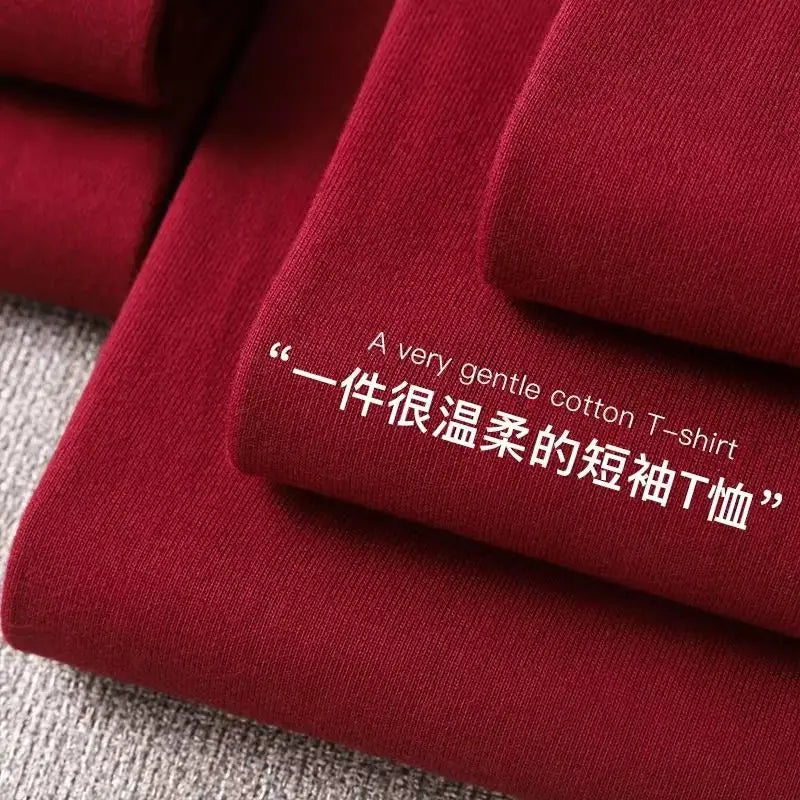 Loose Fit Pure Cotton T-Shirt | Korean Style Round Neck Basic Top | Unisex Layering Tee in Purple