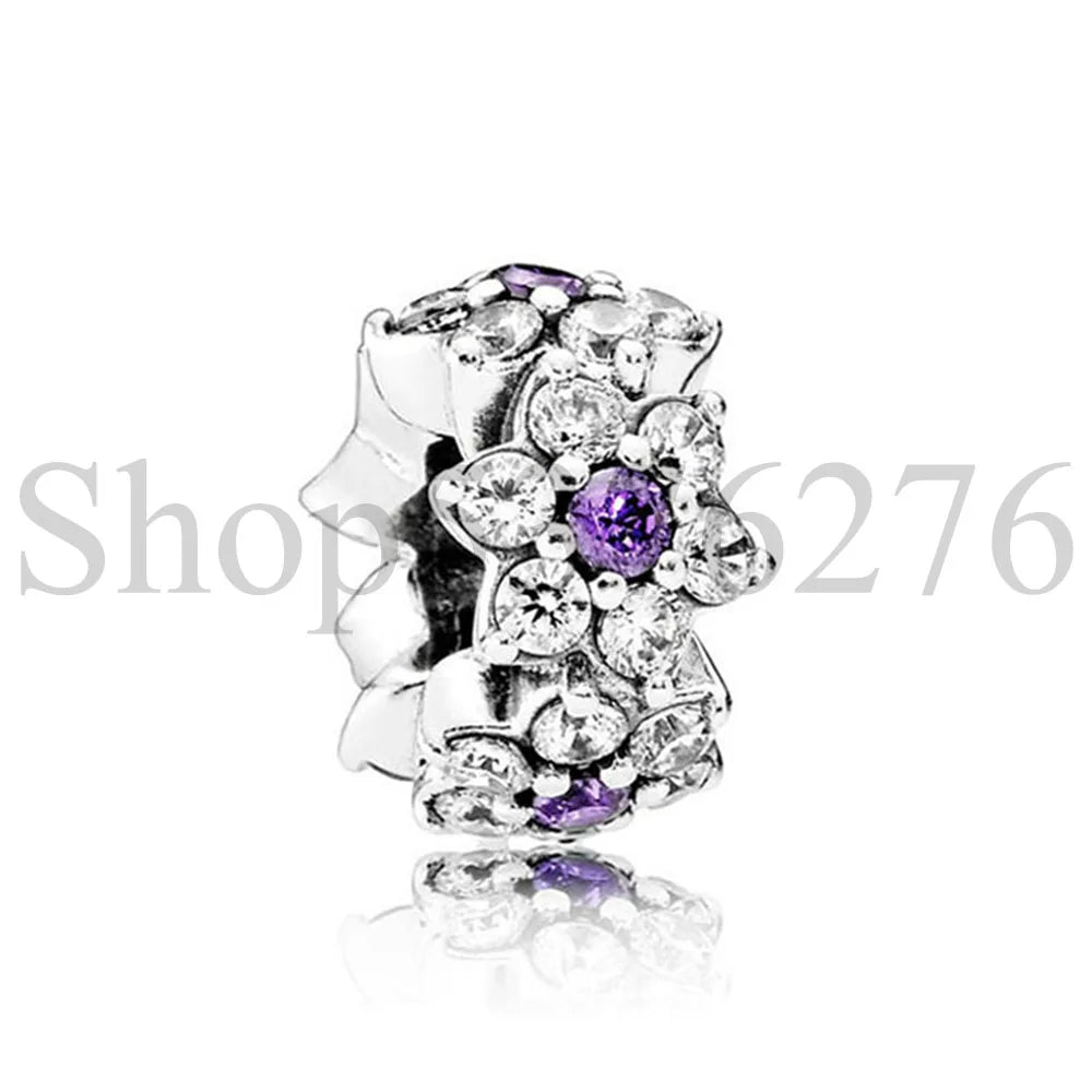 925 Sterling Silver Dazzling Daisy Flower Spacer Charm | Forget Me Not Bead for Women Bracelet DIY Jewelry Gift