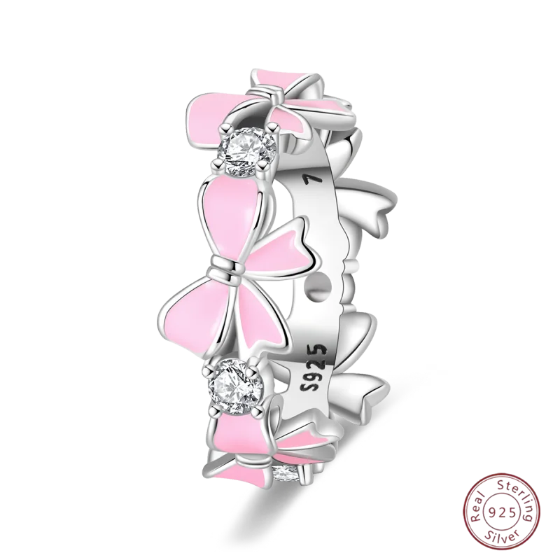 925 Sterling Silver Rings Collection | Bow, Heart, Sun, Moon & Star Zircon Rings for Women Jewelry Gift