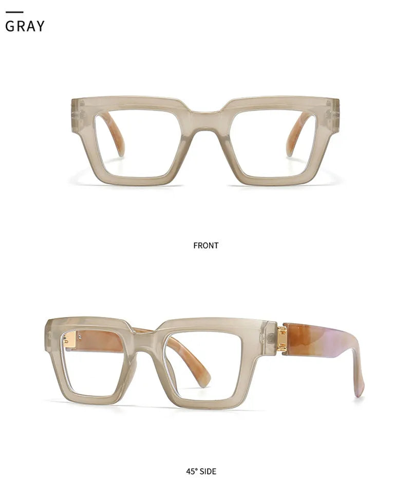 2025 New Oversized Square Presbyopic Reading Glasses – Unisex Marbling Retro Computer Eyewear | Diopter +0.5 to +3.0