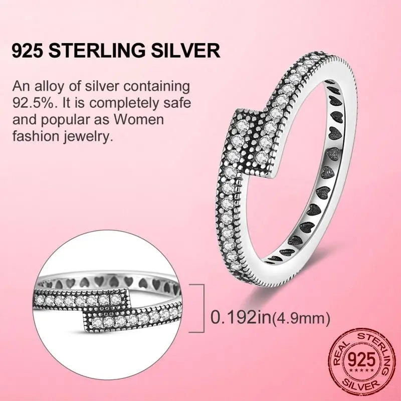 925 Sterling Silver Cocktail Ring Set for Women | CZ Zircon Pave Bridal Wedding & Engagement Jewelry
