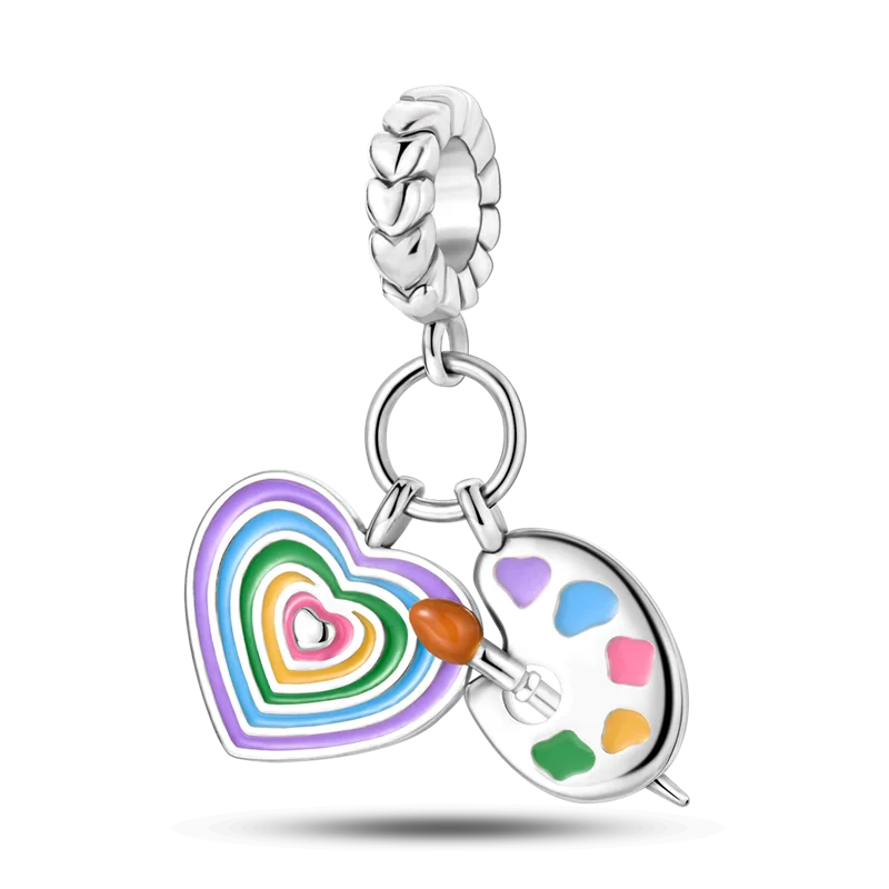 925 Sterling Silver Colorful Luminous Charms | Shell Turtle Star Beads