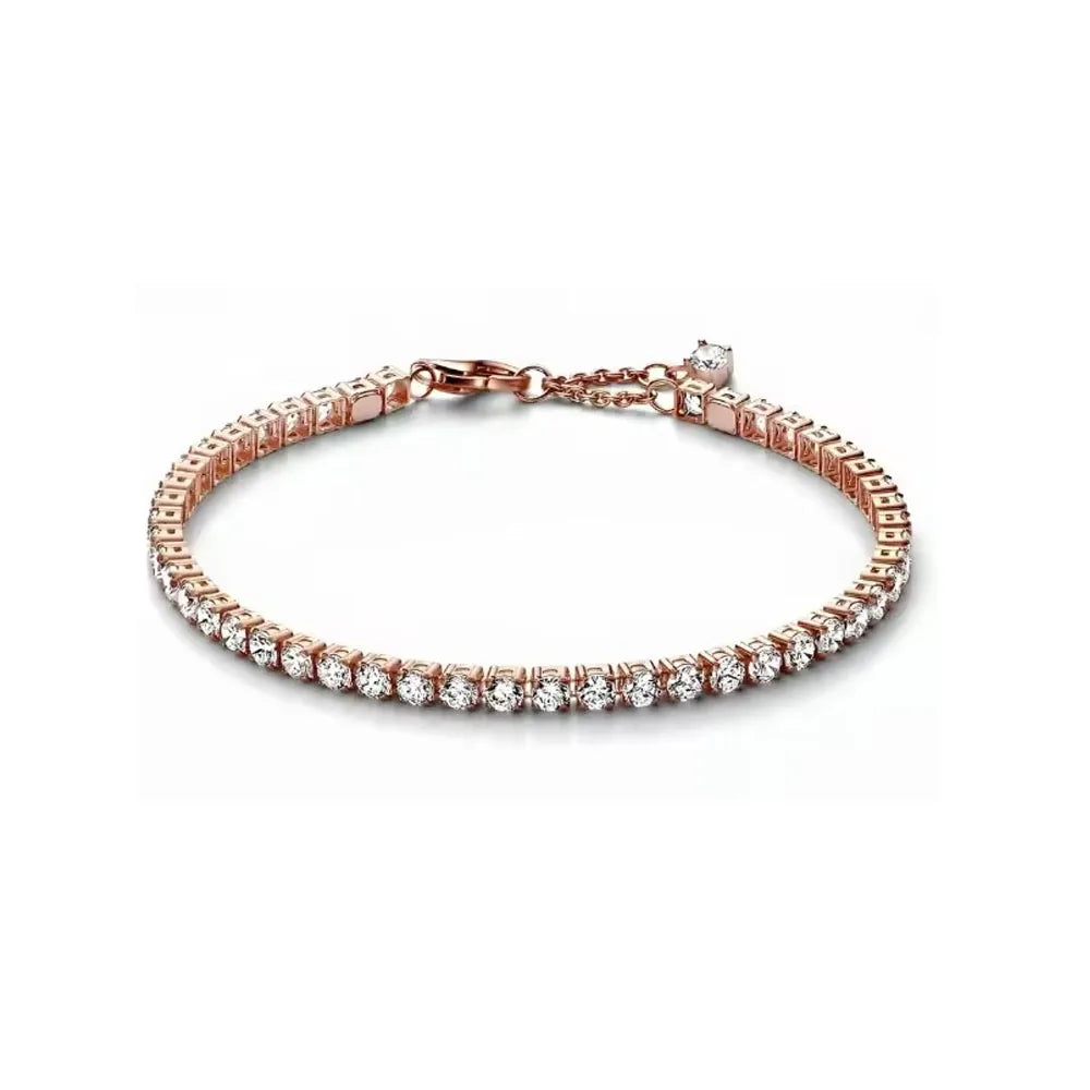 New 925 Sterling Silver Red & Blue Zircon Bracelet – Women’s Valentine’s Day DIY Jewelry Gift