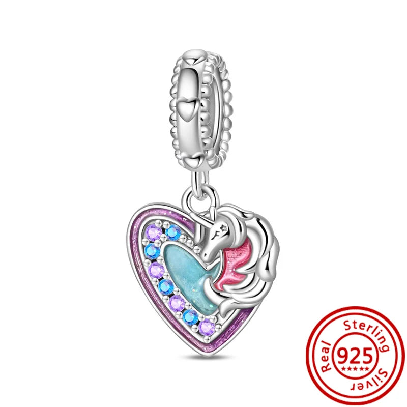 925 Sterling Silver Heart-Shaped Series Sweet Beads | Fit Original DIY Bracelet Women’s Jewelry Accessories Gift