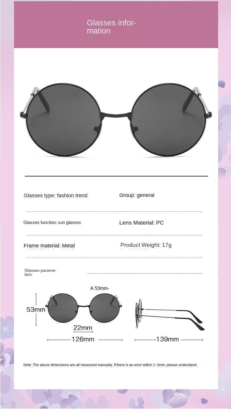 Popular Fishing & Leisure Round Metal Sunglasses – Retro Vintage Fashion Eyewear for Men & Women | UV400 Sun Glasses 2022