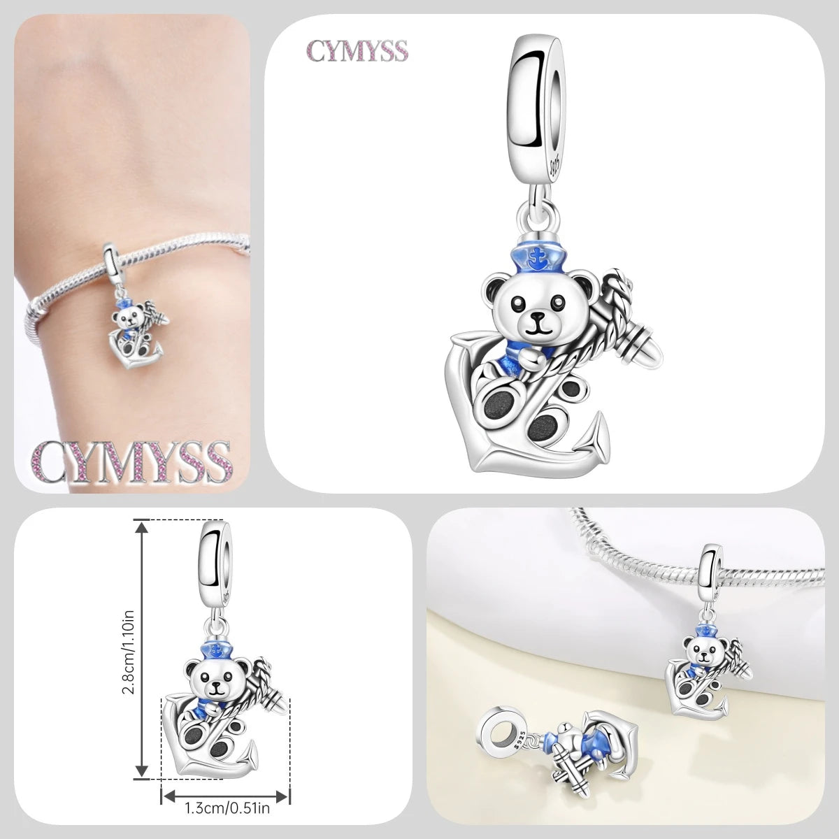 Hot Sale 925 Sterling Silver Dog & Cat Pet Charms | Cute Animal Pendant for Women Bracelet & Necklace DIY Jewelry Gift