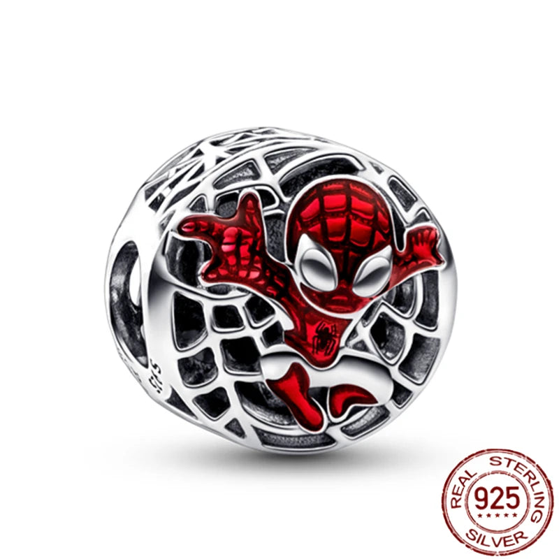 MINISO Marvel 925 Sterling Silver Charms Deadpool Wolverine Beads for Bracelet DIY Jewelry