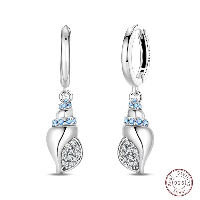 New Original 925 Sterling Silver Sweetheart Bow & Crab Ocean Earrings | Donut Zircon Round Design Women’s Fine Jewelry