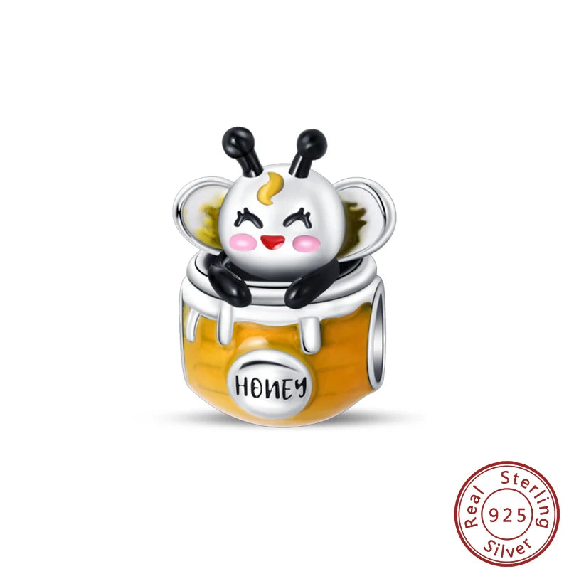 925 Sterling Silver Dessert Afternoon Tea Charm – Coffee, Cake, Pizza & Fries Beads Fit Original Pandora Bracelet DIY Jewelry