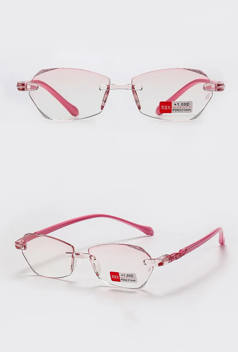 New Diamond Cut High Definition Reading Glasses – Men & Women Far-Sighted Hyperopia Eyewear | Classic Rimless Presbyopia Eyeglasses