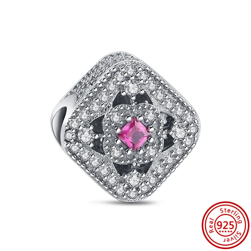 925 Sterling Silver Heart Pave Zircon Family Tree Charm | Fits Original Bracelet Women’s Luxury Jewelry Gift