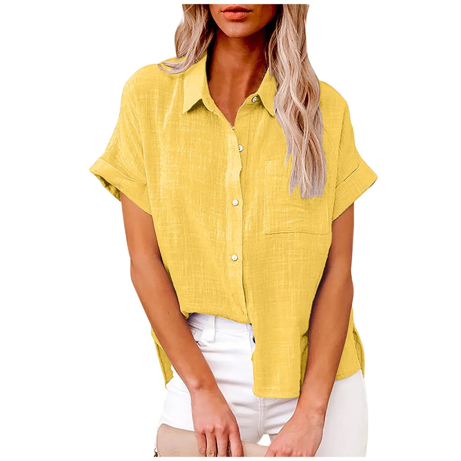 Women’s Short Sleeve Tee – Summer Loose Cotton & Linen Blouse Casual T-Shirt 🌞👚