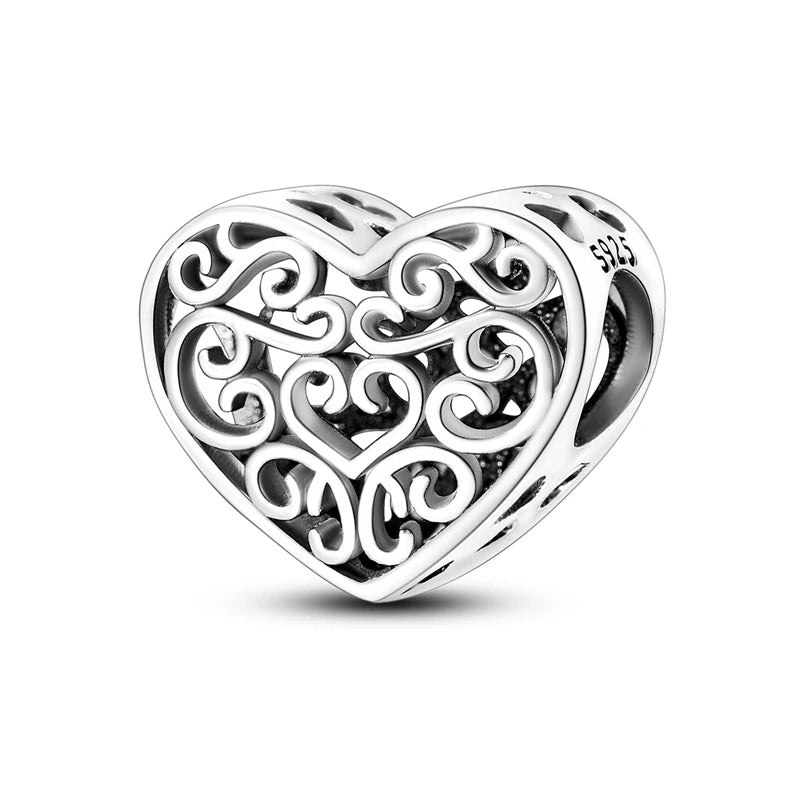 925 Sterling Silver CZ Pave Round Clip Charm – Fits Original Pandora Bracelet & Necklace Jewelry Gift