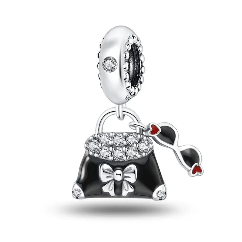 925 Sterling Silver Fashion Life Series Charms – High Heels, Lipstick, Dress & Perfume Beads Fit Pandora Bracelets DIY