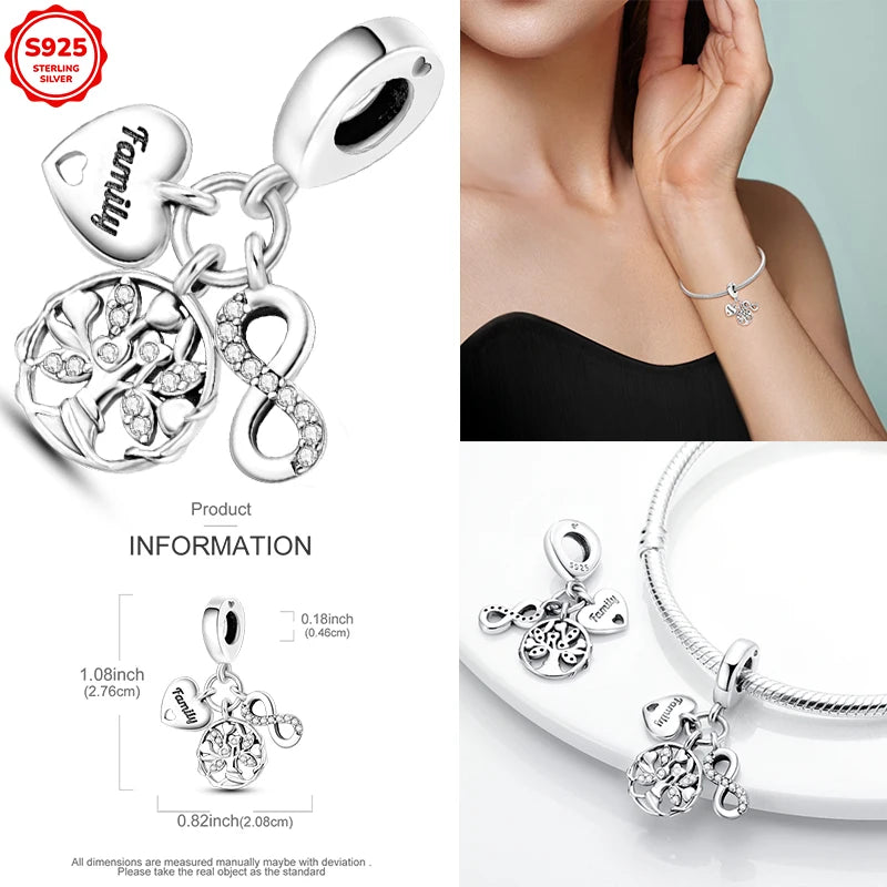 Hot Sale 925 Sterling Silver Moments Keychain Charm | Fit Original Bracelet Beads Women’s Elegant Jewelry Gift