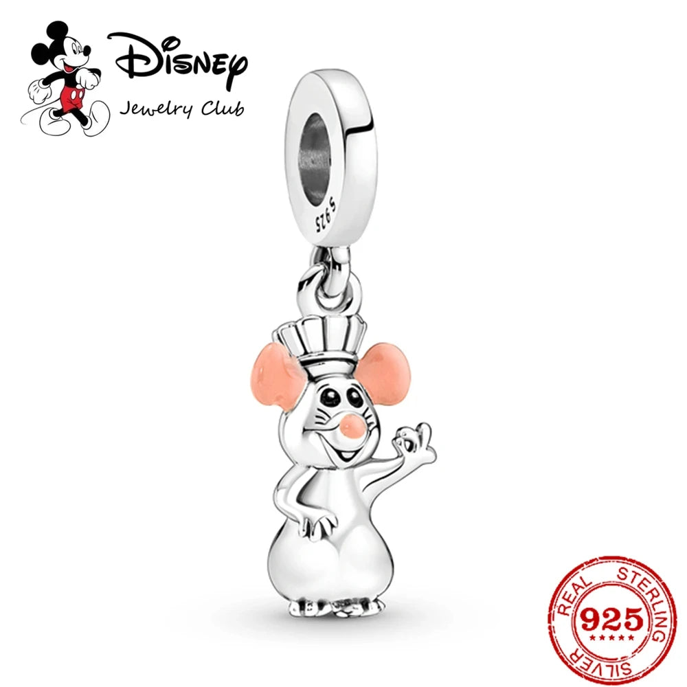 HEROCROSS Disney 925 Sterling Silver Charms | Mickey Mouse, Winnie the Pooh & Stitch Beads Fit Pandora Bracelet