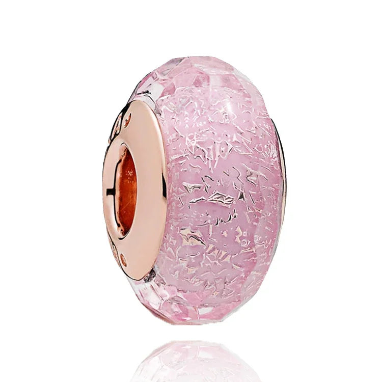 Original Murano Glass 925 Sterling Silver Butterfly Flower Leaf Rainbow Charm Bead | Cosmic DIY Bracelet Jewelry Gift for Women