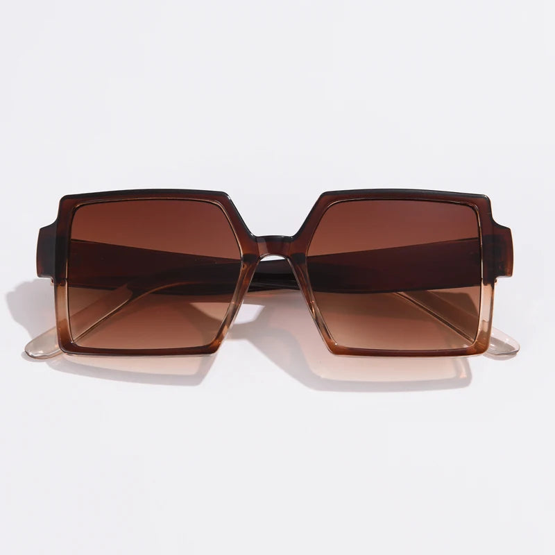 1/2pcs Vintage Large Frame Square Sunglasses for Women – Retro Brand Big Frame Sun Glasses | Black Fashion Gradient Eyeglasses