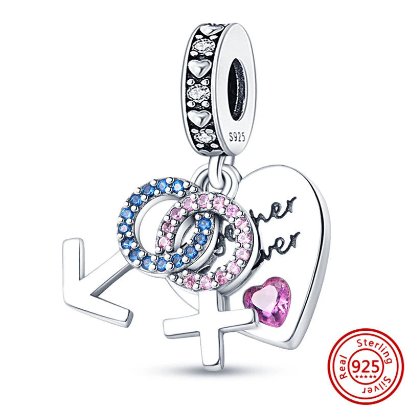 925 Sterling Silver Heart-Shaped Series Sweet Beads | Fit Original DIY Bracelet Women’s Jewelry Accessories Gift