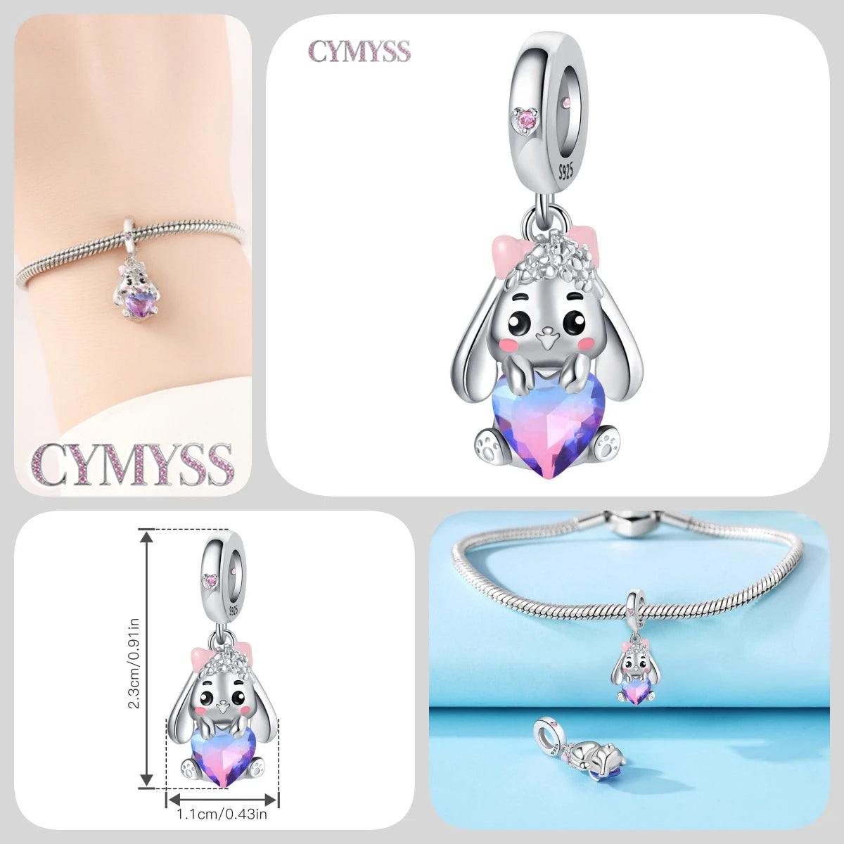 Hot Sale 925 Sterling Silver Dog & Cat Pet Charms | Cute Animal Pendant for Women Bracelet & Necklace DIY Jewelry Gift