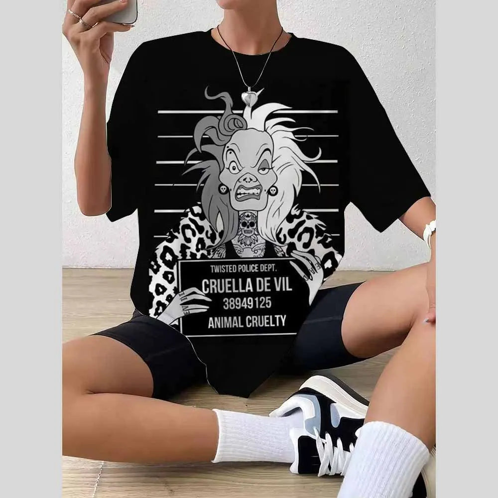 Y2K Disney Princess Graphic T-Shirt | Cute Harajuku Hip Hop 90s Style Women’s Streetwear Tee