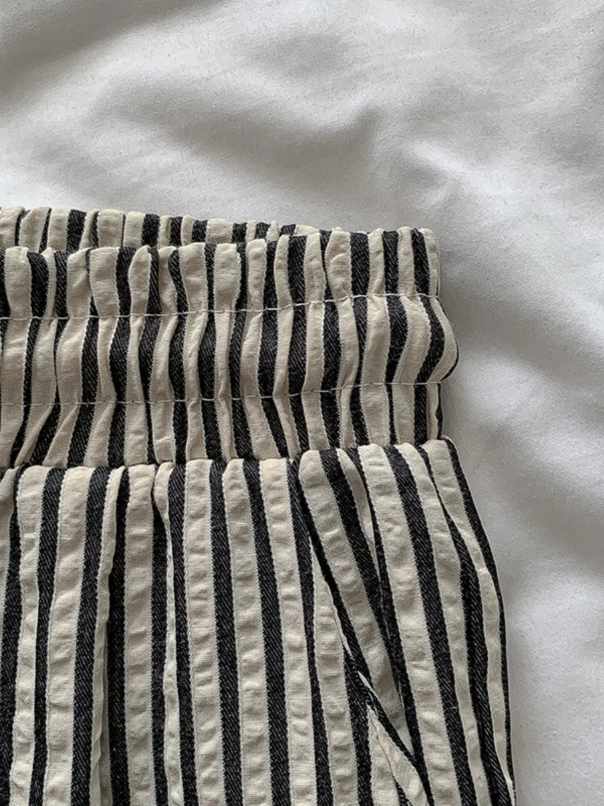 Korean Striped Drapey Casual Pants for Women | High Waist Thin Straight Trousers | Summer Versatile Long Pants