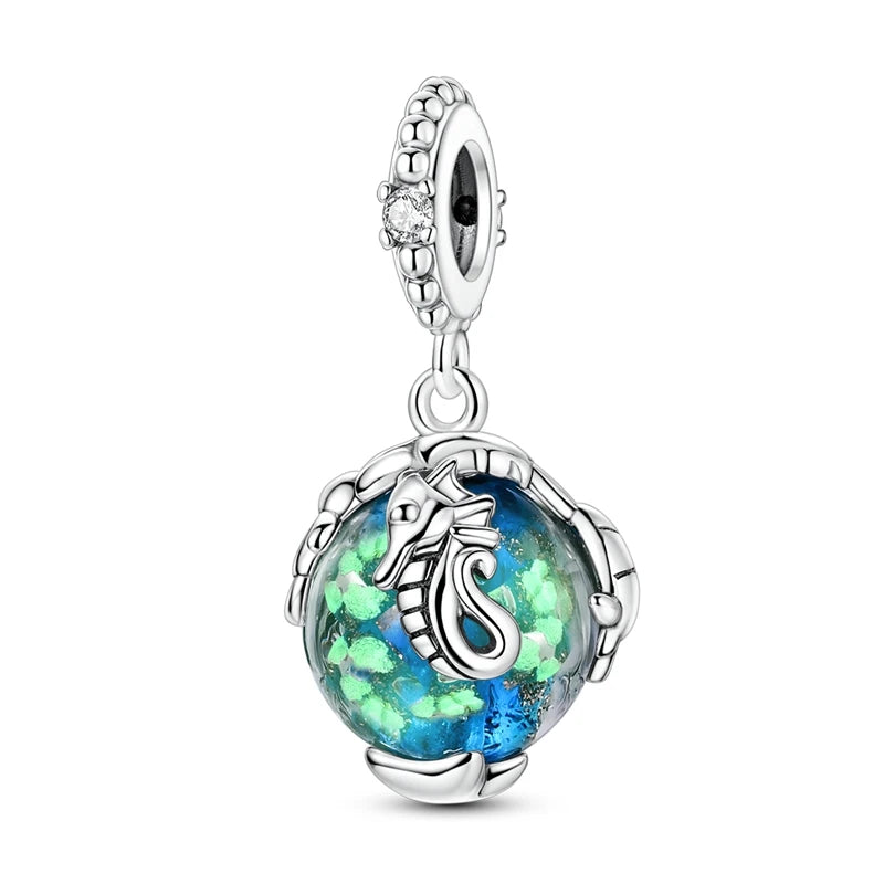 New Summer Ocean Silver Plated Sea Turtle & Starfish Shell Charm | DIY Bracelet Jewelry for Women