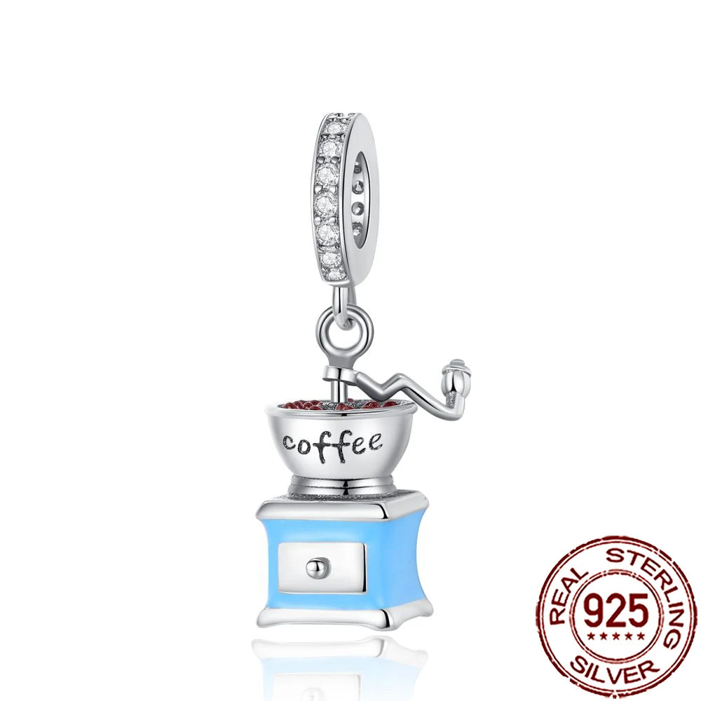 2025 New 925 Sterling Silver Coffee, Cake, Fruit & Burger Charms | Fit Pandora Bracelet & Necklace DIY Jewelry