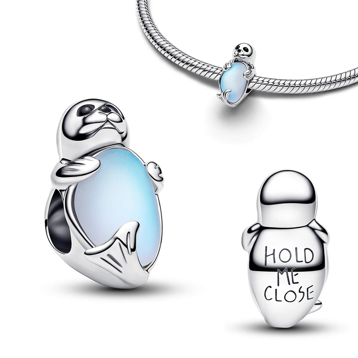 925 Sterling Silver Golden Round Necklace & Bow Earrings Set | Stars, Moon & Heart Charms Beads Women Jewelry Gift