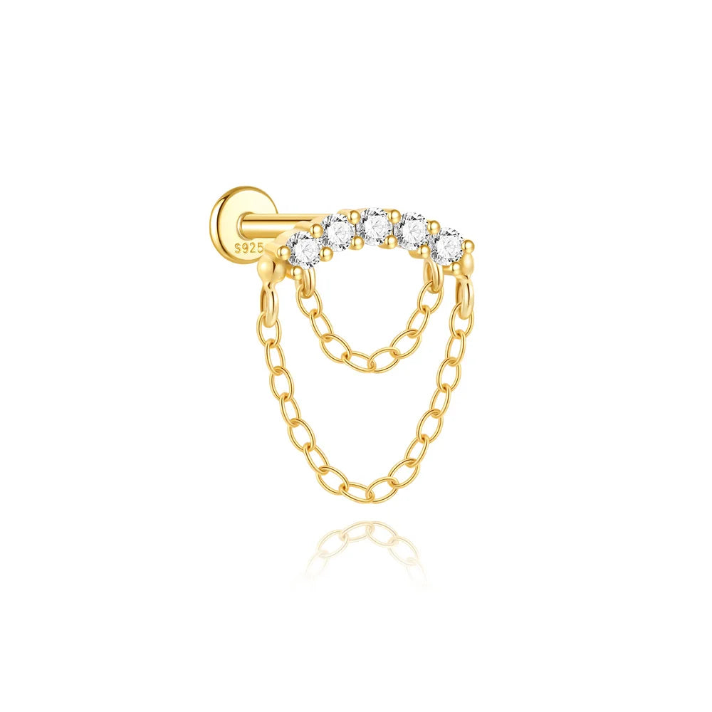 CANNER 925 Sterling Silver Horse Eye Tassel Zircon Drop Earrings – Minimalist Geometric Jewelry for Women