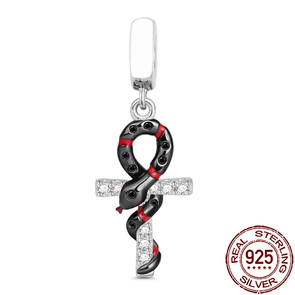 Gothic 925 Sterling Silver Grim Reaper Skull Charm Bead Fit Pandora Bracelet