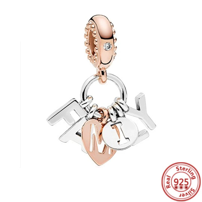 925 Sterling Silver Heart-Shaped Moon Rose Beads Charm | Classic Random Blind Bag | Affordable DIY Bracelet Jewelry Gift