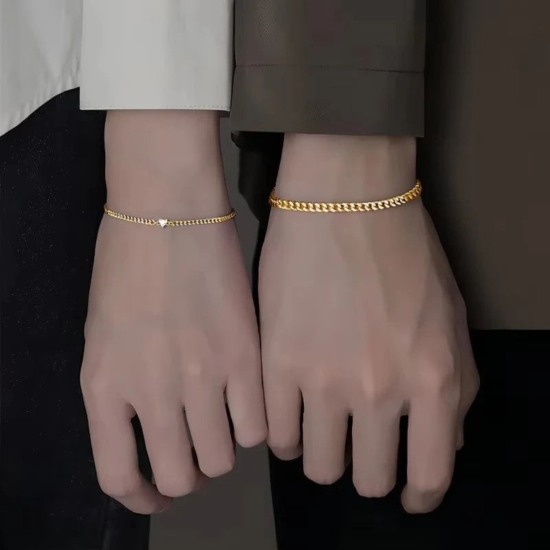 Gold & Silver 💞 Couple Bracelet Set | Love & Promise Pandora Style