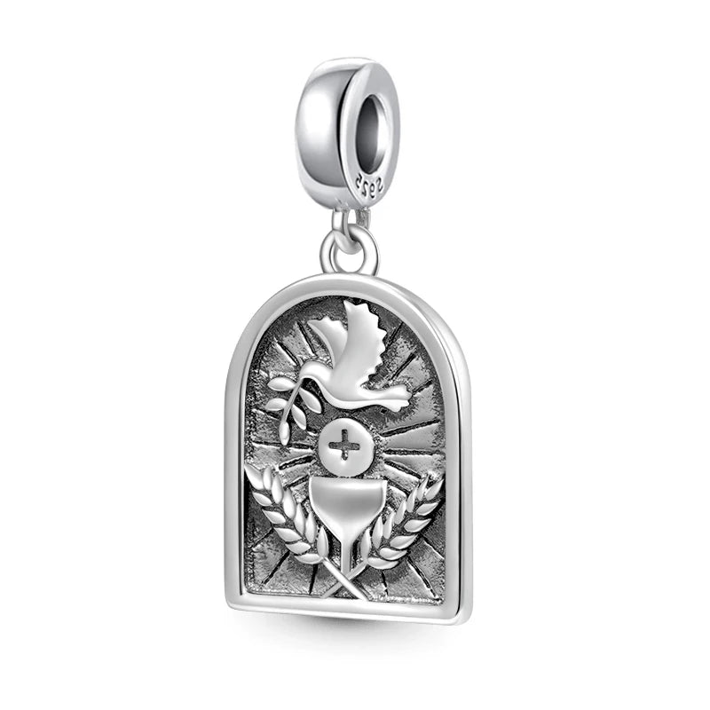 New 925 Sterling Silver Plated Christ Cross Buddha Charm Bead | Fit Original Pendant Bracelet DIY Fashion Jewelry
