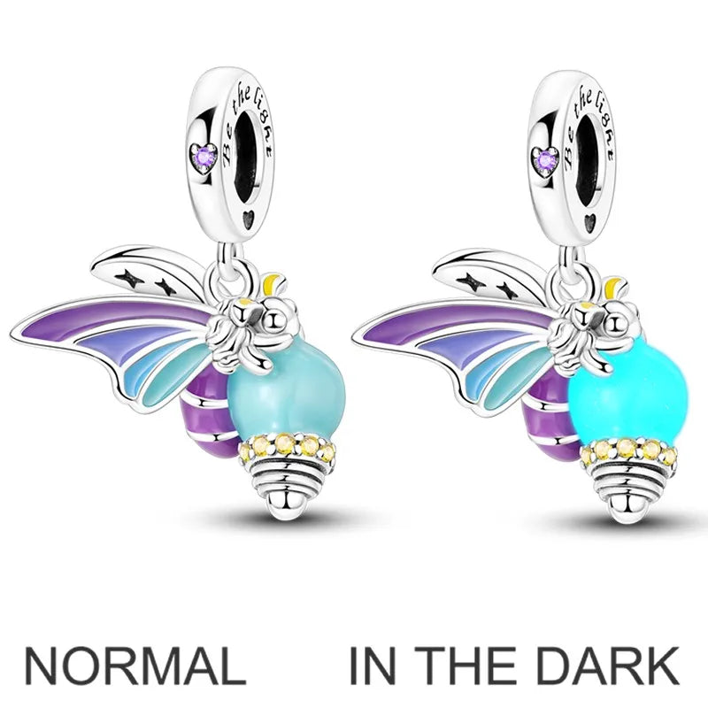 925 Sterling Silver Colorful CZ Zircon Dangle Charm | 2025 New Fashion Bead | Fits Pandora Bracelet | DIY Jewelry Gift