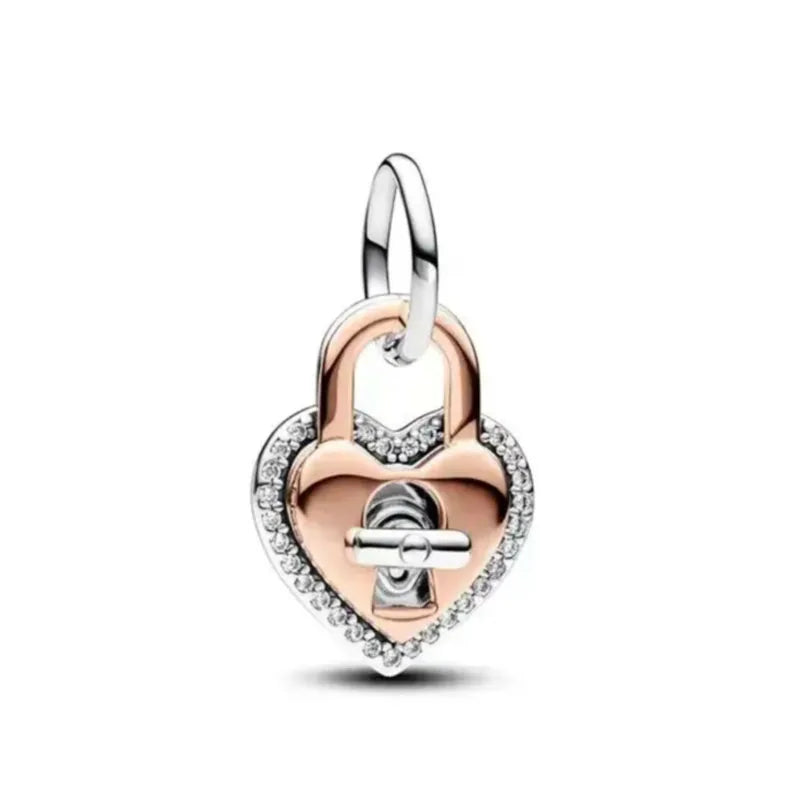 Hot Selling Rose Gold Firefly & Key Pendant Bead | 925 Sterling Silver Charm for Original European Bracelet
