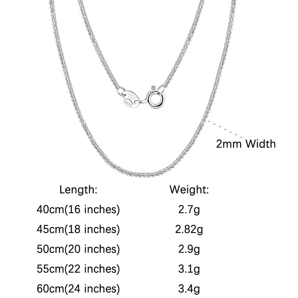 Rinntin 925 Sterling Silver Italian Handmade Chopin Chain Necklace | Simple 1.2mm Women’s Fashion Jewelry SC53