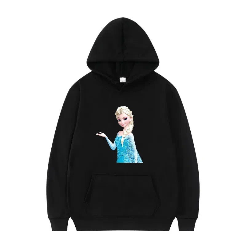 Disney Princess Graphic Hoodie | Y2K Sweet Style Long Sleeve Sweatshirt with Pockets for Women