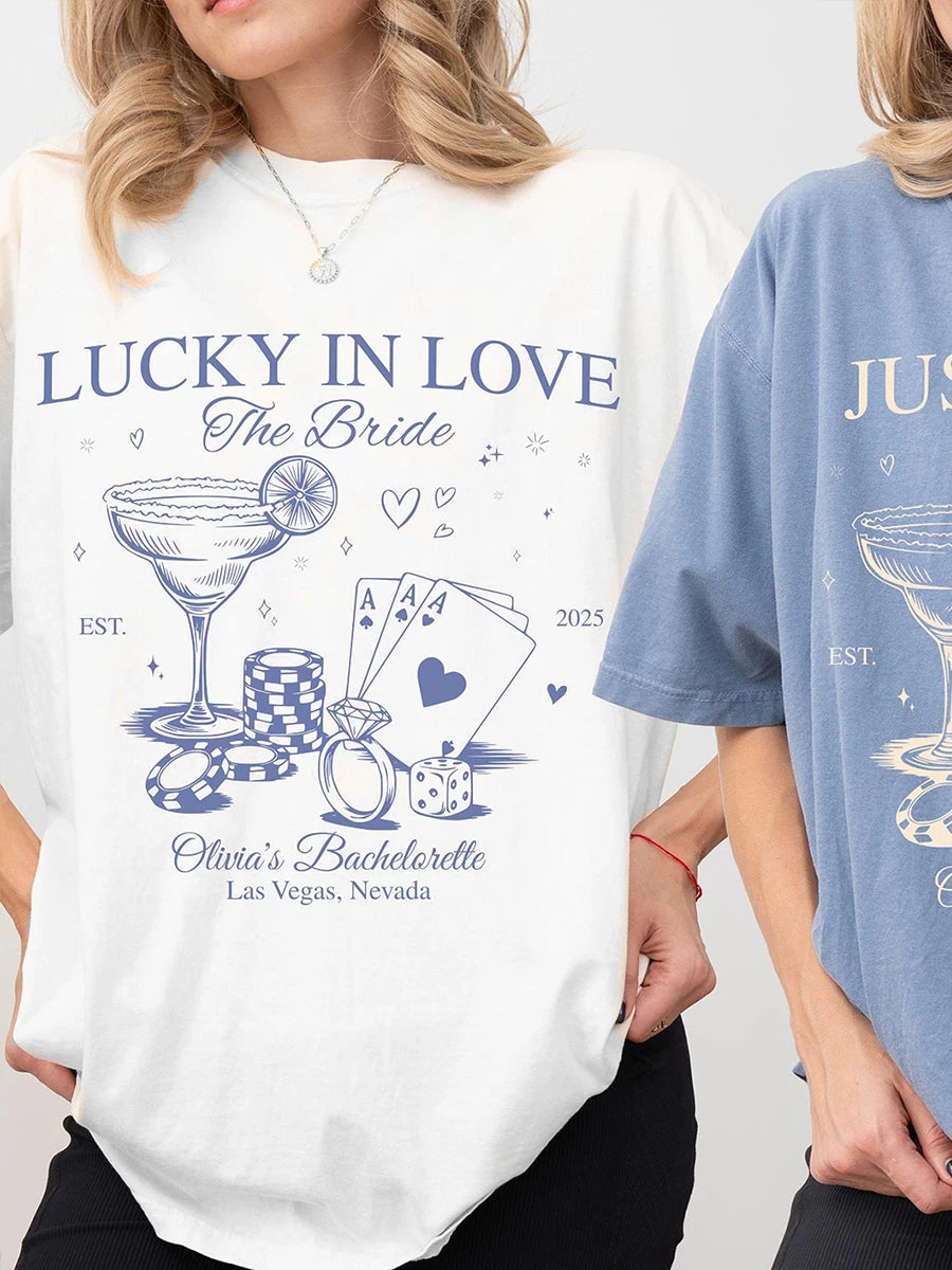 Lucky In Love Las Vegas Shirt 💍✨ Custom Bachelorette Party Unisex Tee