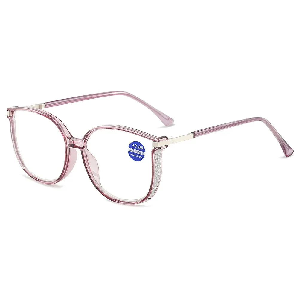 Fashionable Alloy Reading Glasses – Anti Blue Light Presbyopia Glasses for Men & Women | Square Large Frame Eyewear